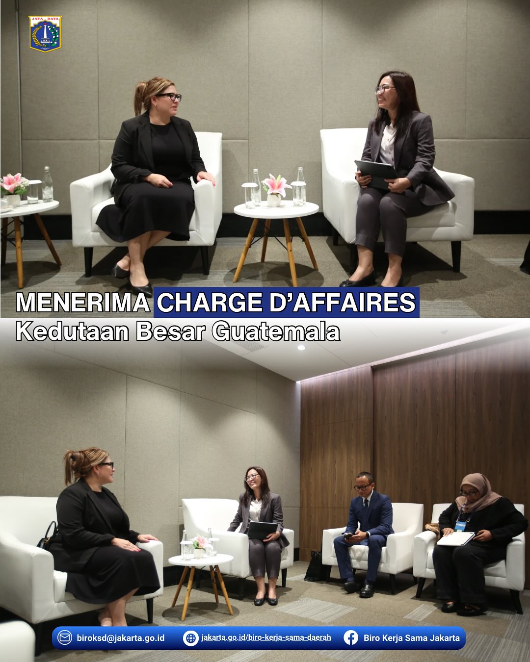 Kepala Biro Kerja Sama Daerah menerima kunjungan Charge D’affaires Kedutaan Besar Guatemala